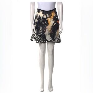 3.1 Phillip Lim Mini Skirt 4 Asymmetrical 100% Silk Fall Pull on Zip Side Flare
